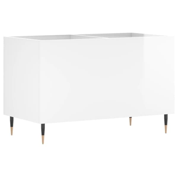 vidaXL Hifi-benk høyglans hvit 74,5x38x48 cm konstruert tre
