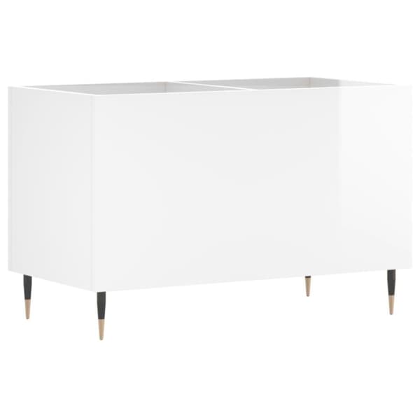 vidaXL Hifi-benk høyglans hvit 74,5x38x48 cm konstruert tre