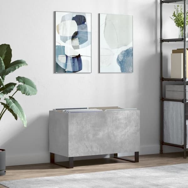 vidaXL Stereobänk betonggrå 74,5x38x48 cm konstruerat trä