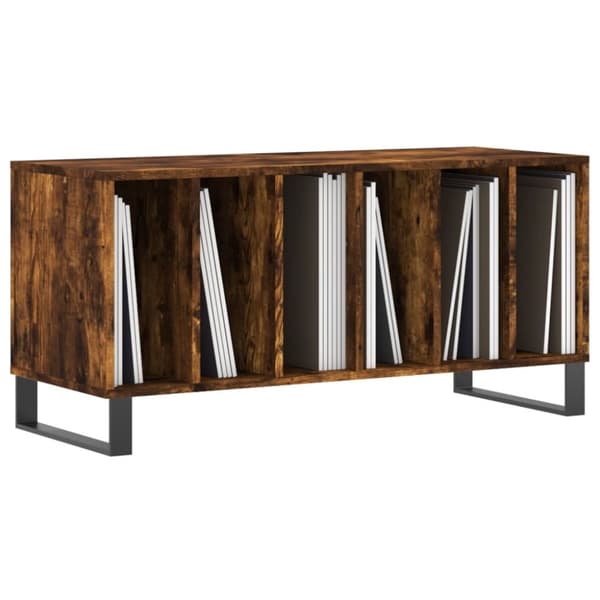 vidaXL LP-levyjen säilytyskaappi savutammi 100x38x48 cm tekninen puu