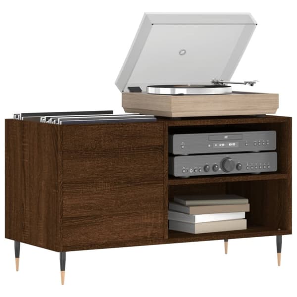 vidaXL vinylskab 85x38x48 cm konstrueret træ brun egetræsfarve