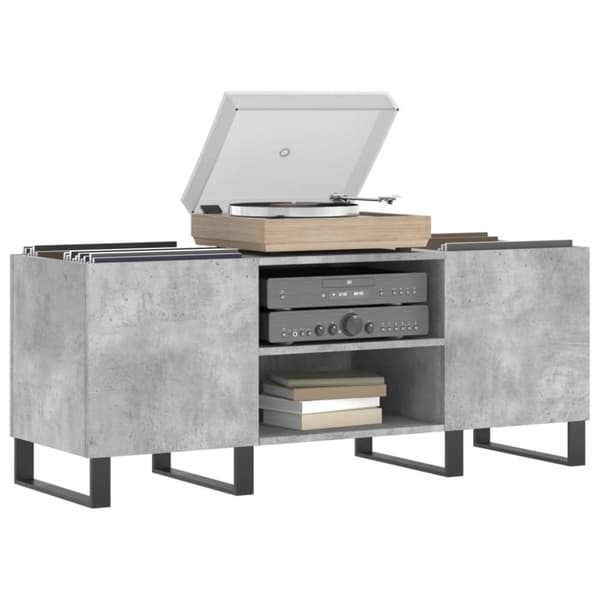 vidaXL Hifi-benk betonggrå 121x38x48 cm konstruert tre