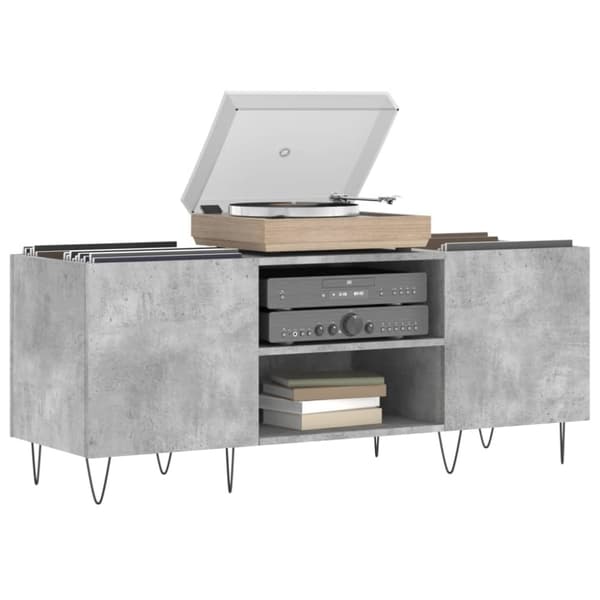 vidaXL Hifi-benk betonggrå 121x38x48 cm konstruert tre