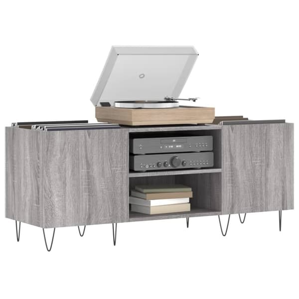 vidaXL vinylskab 121x38x48 cm konstrueret træ grå sonoma-eg