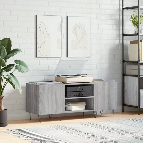 vidaXL vinylskab 121x38x48 cm konstrueret træ grå sonoma-eg