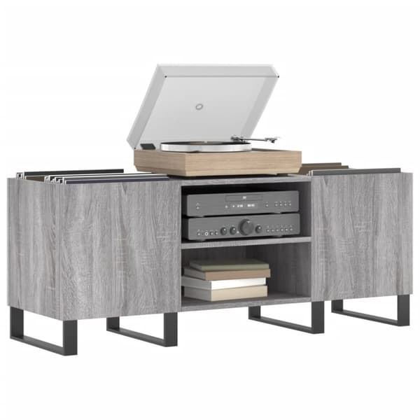 vidaXL Hifi-benk grå sonoma 121x38x48 cm konstruert tre