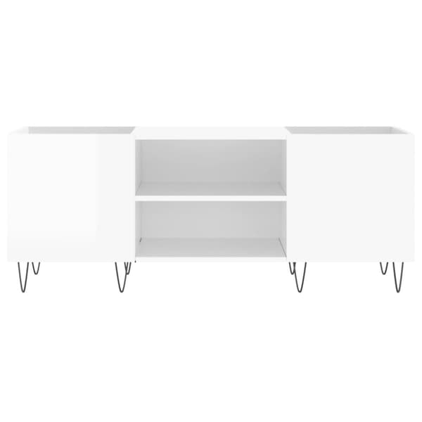 vidaXL Hifi-benk høyglans hvit 121x38x48 cm konstruert tre