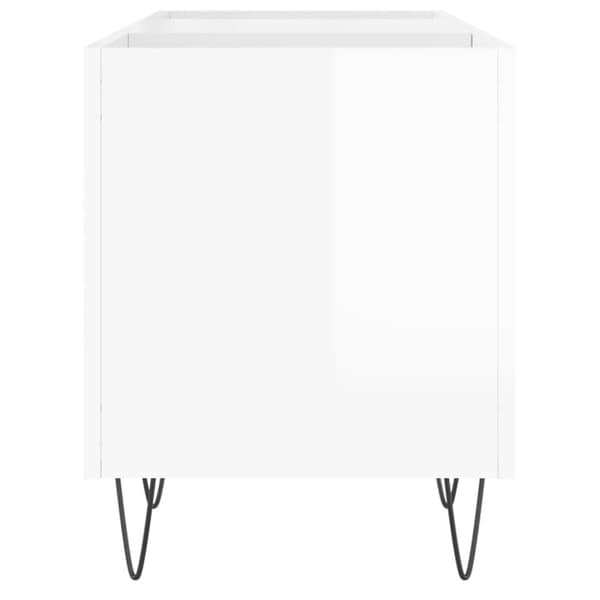 vidaXL vinylskab 121x38x48 cm konstrueret træ hvid højglans