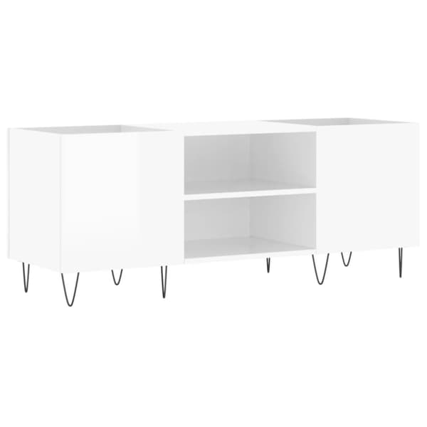 vidaXL vinylskab 121x38x48 cm konstrueret træ hvid højglans