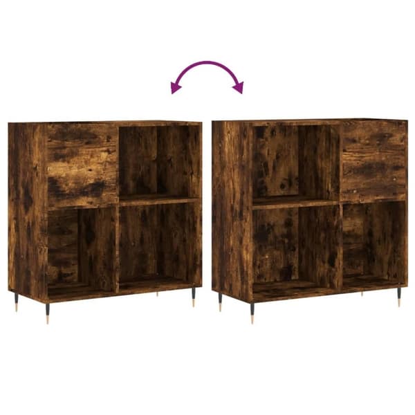 vidaXL Hifi-benk røkt eik 84,5x38x89 cm konstruert tre