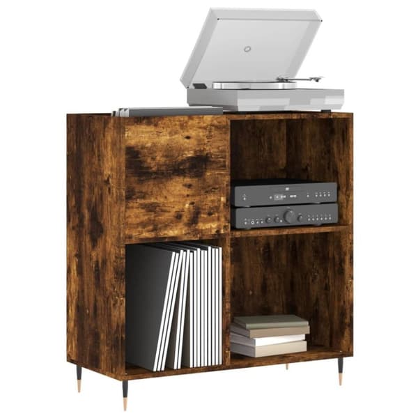 vidaXL Hifi-benk røkt eik 84,5x38x89 cm konstruert tre