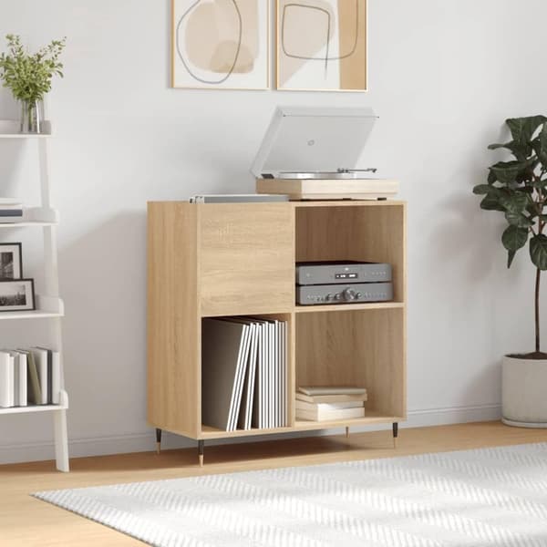 vidaXL Stereobänk sonoma-ek 84,5x38x89 cm konstruerat trä