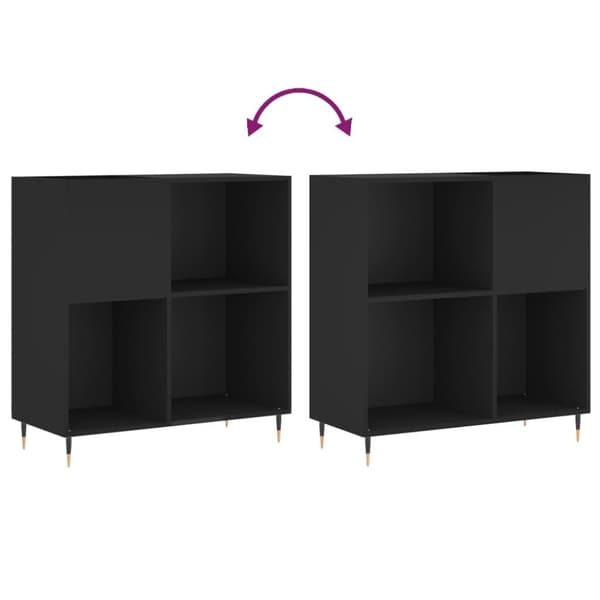 vidaXL vinylskab 84,5x38x89 cm konstrueret træ sort