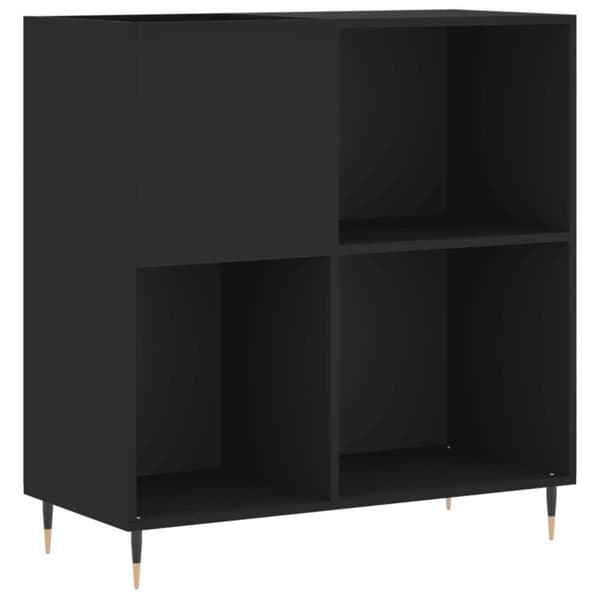vidaXL vinylskab 84,5x38x89 cm konstrueret træ sort