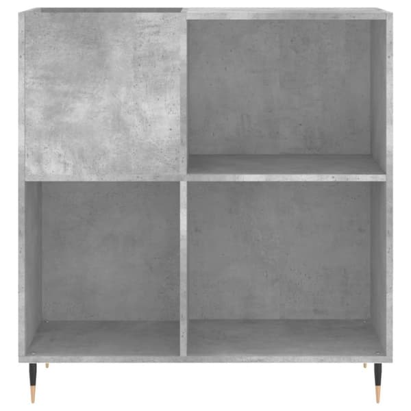 vidaXL LP-levyjen säilytyskaappi betoninharmaa 84,5x38x89 cm puu