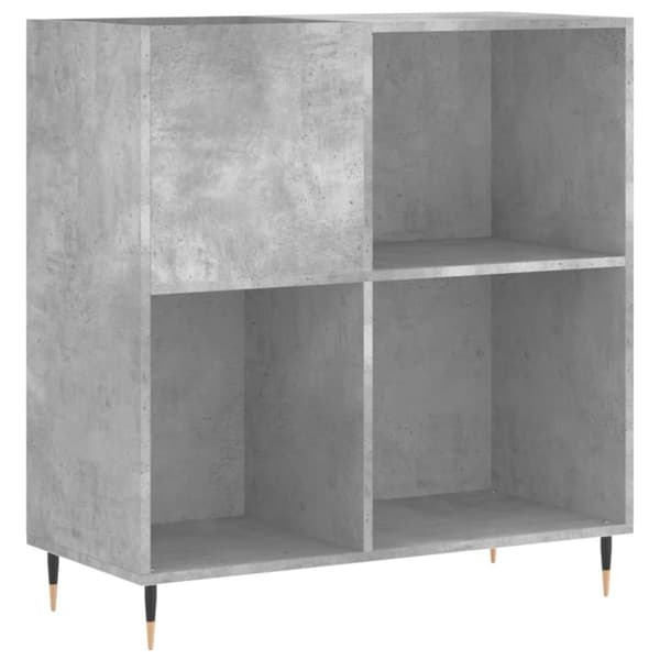 vidaXL LP-levyjen säilytyskaappi betoninharmaa 84,5x38x89 cm puu