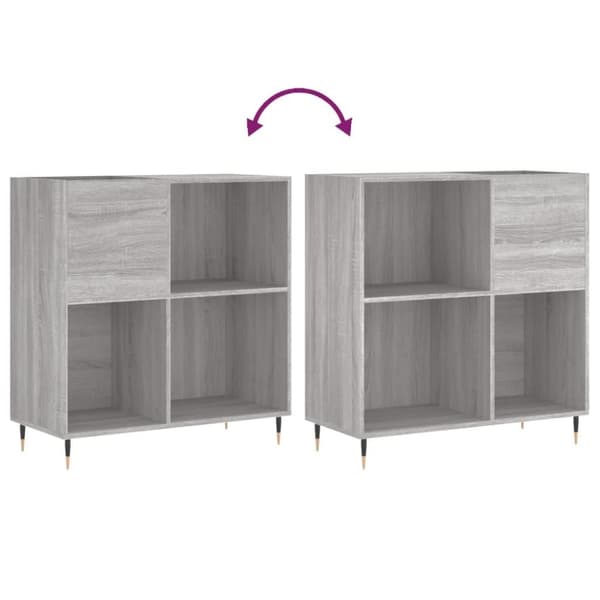vidaXL Hifi-benk grå sonoma 84,5x38x89 cm konstruert tre