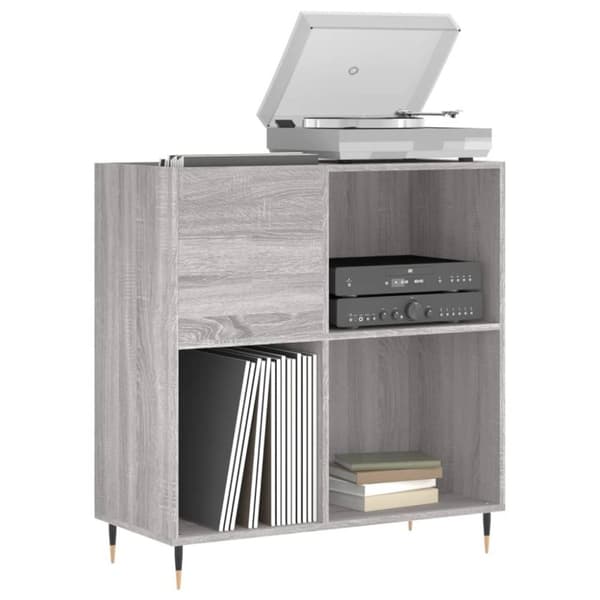 vidaXL Hifi-benk grå sonoma 84,5x38x89 cm konstruert tre