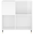 Miniatyrbilde 3 av 11: vidaXL Hifi-benk høyglans hvit 84,5x38x89 cm konstruert tre
