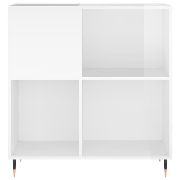 vidaXL Hifi-benk høyglans hvit 84,5x38x89 cm konstruert tre