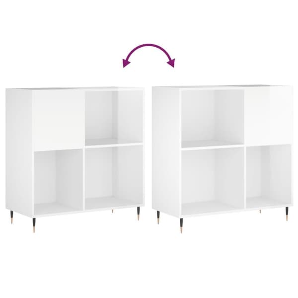 vidaXL Hifi-benk høyglans hvit 84,5x38x89 cm konstruert tre