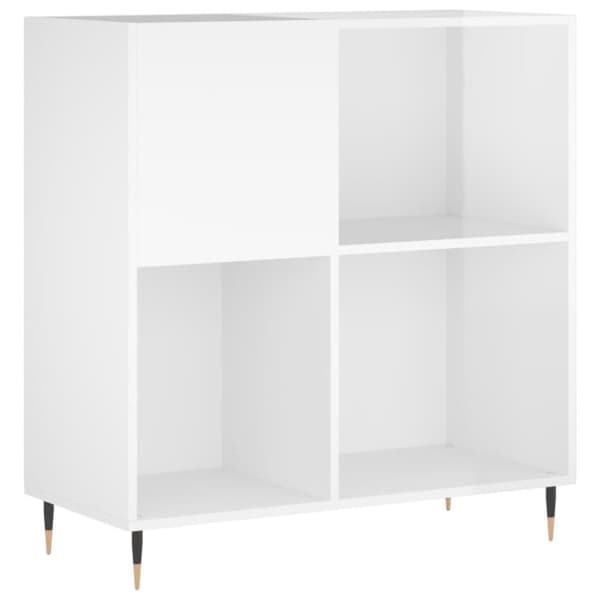 vidaXL vinylskab 84,5x38x89 cm konstrueret træ hvid højglans