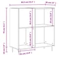 Miniatyrbillede 9 af 11: vidaXL vinylskab 84,5x38x89 cm konstrueret træ betongrå