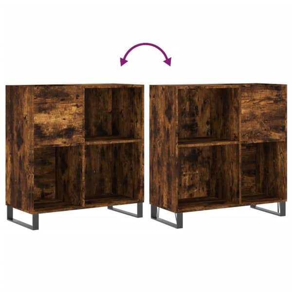 vidaXL Hifi-benk røkt eik 84,5x38x89 cm konstruert tre