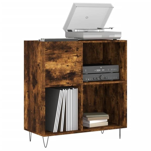 vidaXL Hifi-benk røkt eik 84,5x38x89 cm konstruert tre