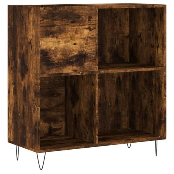 vidaXL LP-levyjen säilytyskaappi savutammi 84,5x38x89 cm tekninen puu