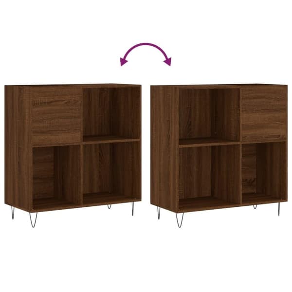 vidaXL vinylskab 84,5x38x89 cm konstrueret træ brun egetræsfarve