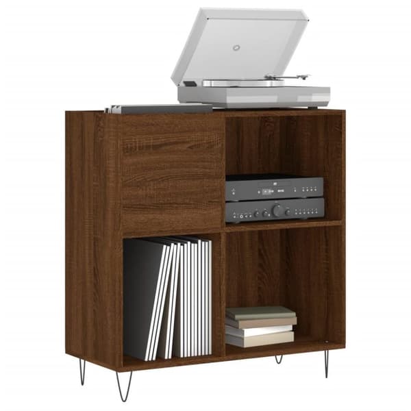 vidaXL vinylskab 84,5x38x89 cm konstrueret træ brun egetræsfarve