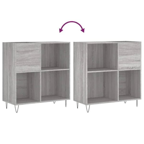vidaXL vinylskab 84,5x38x39 cm konstrueret træ grå sonoma-eg