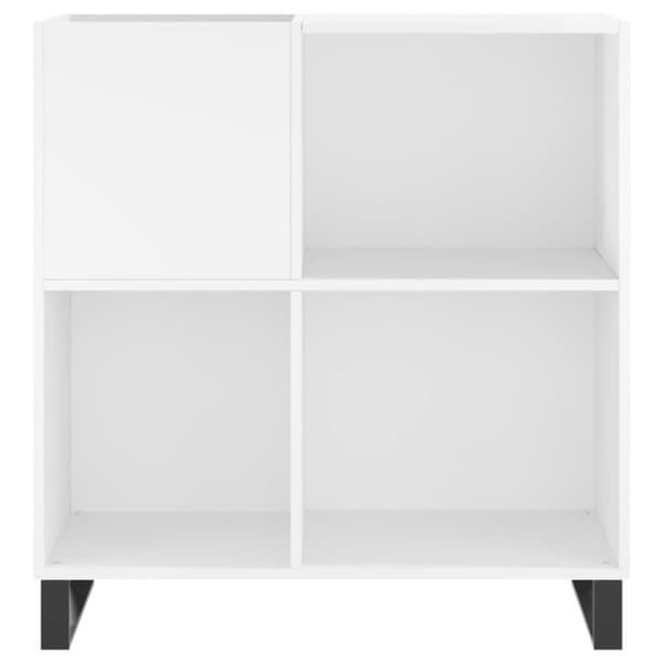 vidaXL vinylskab 84,5x38x89 cm konstrueret træ hvid højglans