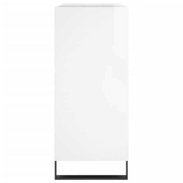 vidaXL vinylskab 84,5x38x89 cm konstrueret træ hvid højglans
