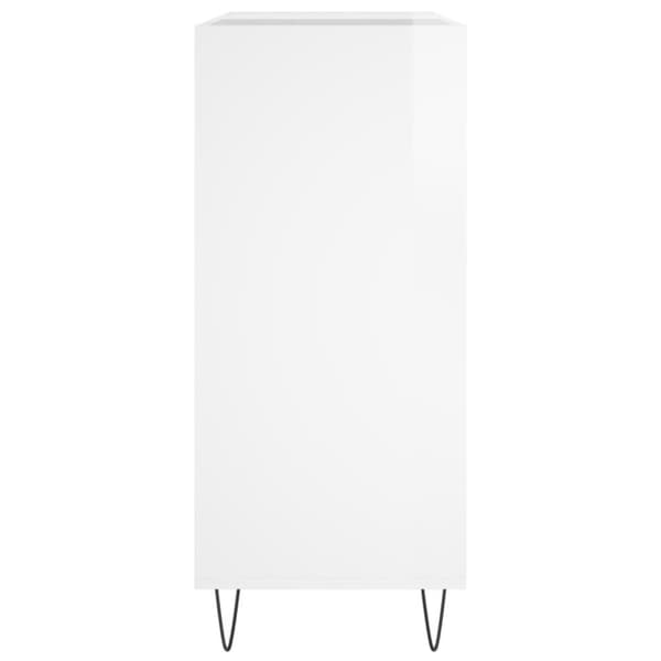 vidaXL Hifi-benk høyglans hvit 84,5x38x89 cm konstruert tre