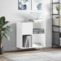 Miniatyrbilde 11 av 11: vidaXL Hifi-benk høyglans hvit 84,5x38x89 cm konstruert tre