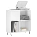 Miniatyrbilde 2 av 11: vidaXL Hifi-benk høyglans hvit 84,5x38x89 cm konstruert tre