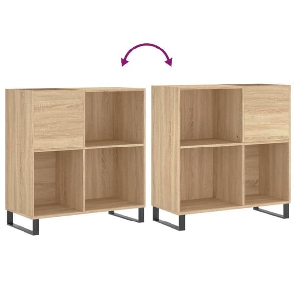 vidaXL Hifi-benk sonoma eik 84,5x38x89 cm konstruert tre
