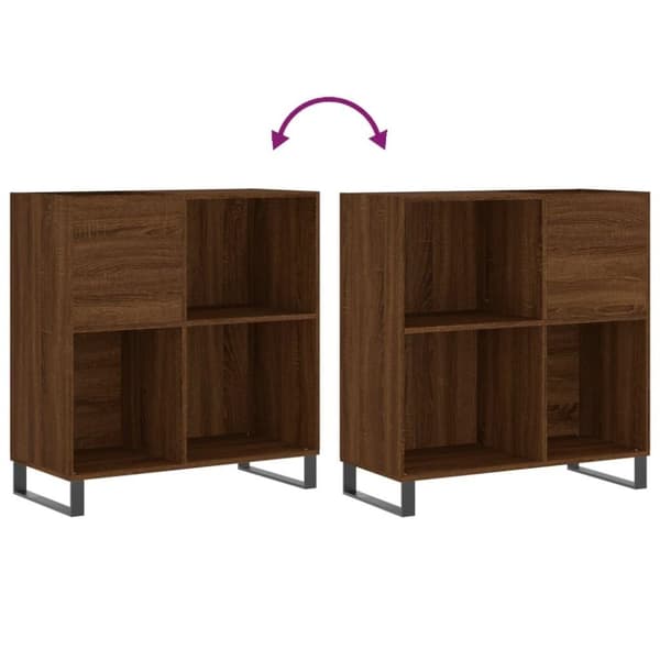 vidaXL LP-levyjen säilytyskaappi ruskea tammi 84,5x38x89 cm puu