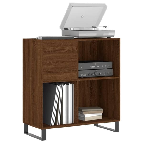 vidaXL LP-levyjen säilytyskaappi ruskea tammi 84,5x38x89 cm puu