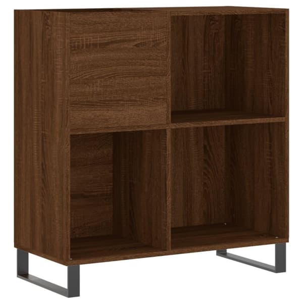 vidaXL LP-levyjen säilytyskaappi ruskea tammi 84,5x38x89 cm puu