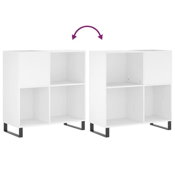 vidaXL LP-levyjen säilytyskaappi valkoinen 84,5x38x89 cm tekninen puu