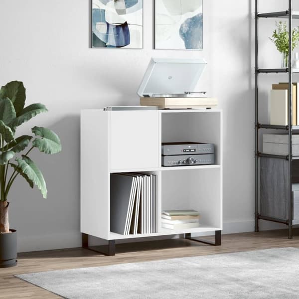 vidaXL Hifi-benk hvit 84,5x38x89 cm konstruert tre