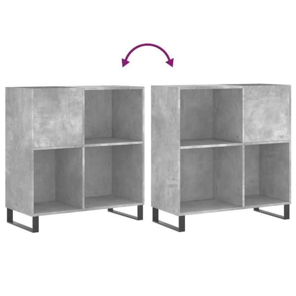 vidaXL vinylskab 84,5x38x89 cm konstrueret træ betongrå