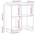 Miniatyrbilde 9 av 11: vidaXL Hifi-benk betonggrå 84,5x38x89 cm konstruert tre