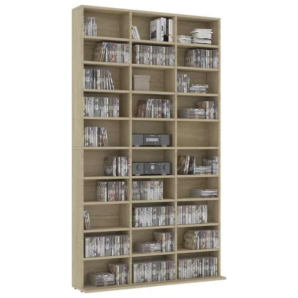 cd-reol 102x16x177,5 cm konstrueret træ sonoma-eg