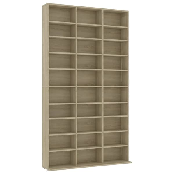 cd-reol 102x16x177,5 cm konstrueret træ sonoma-eg