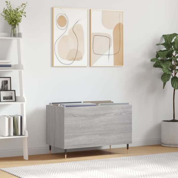 vinylskab 74,5x38x48 cm konstrueret træ grå sonoma-eg