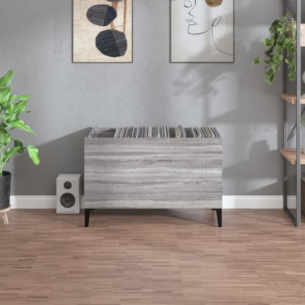 LP-levyjen säilytyskaappi harmaa Sonoma 74,5x38x48 cm puu